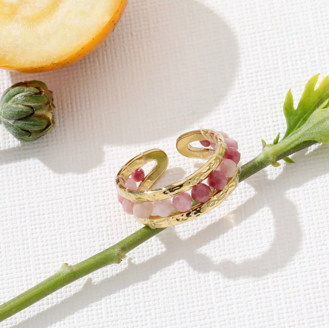 Bague Ajustable Perles Colorées