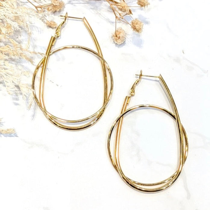 Boucles d’Oreilles Créoles Double – Élégance Moderne