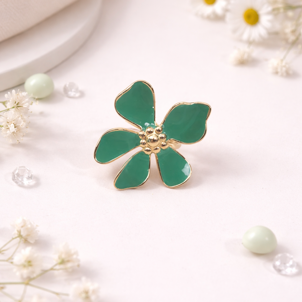 Bague Fleur Émaillée – Esprit Printanier