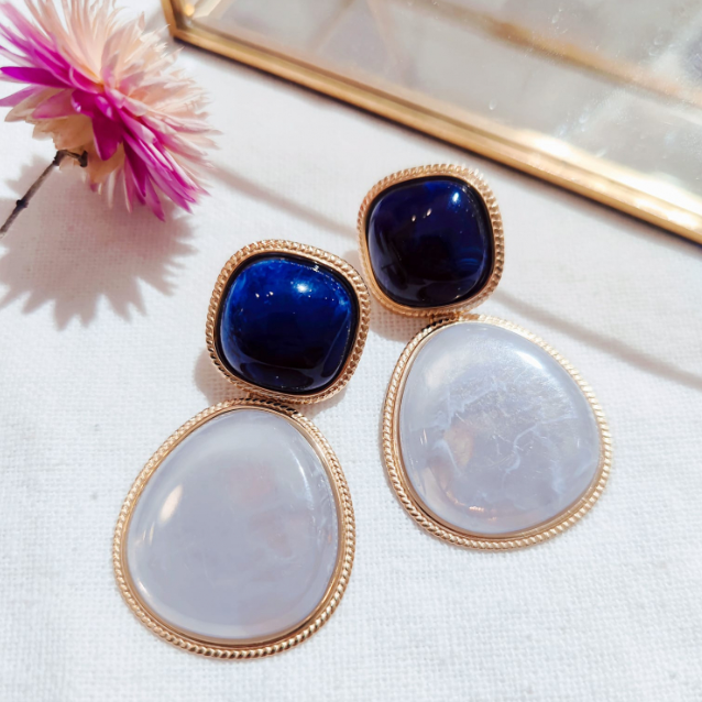 Boucles d’oreilles Bleu Minéral