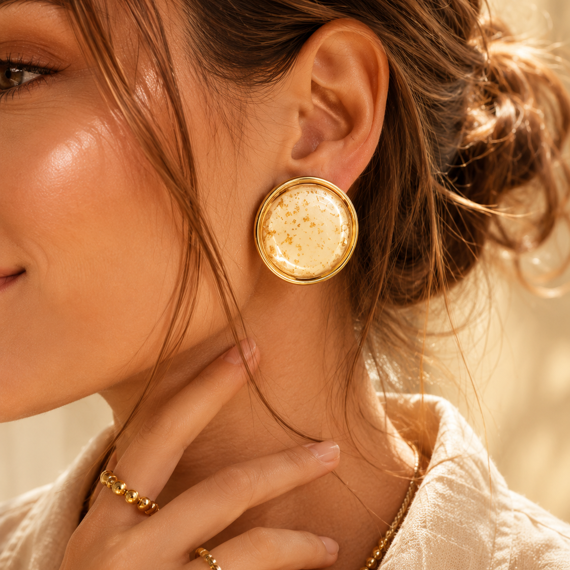 Boucles d’oreilles « Sable Doré »
