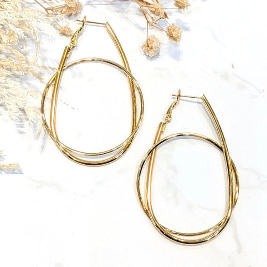 Boucles d’Oreilles Créoles Double – Élégance Moderne