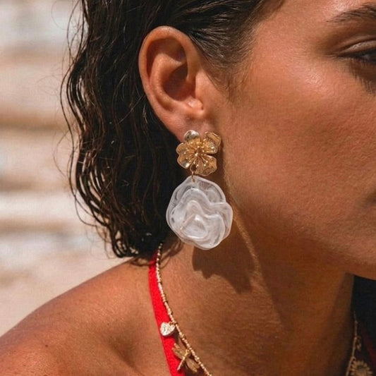 Boucles d’oreilles Flora – Acier inoxydable