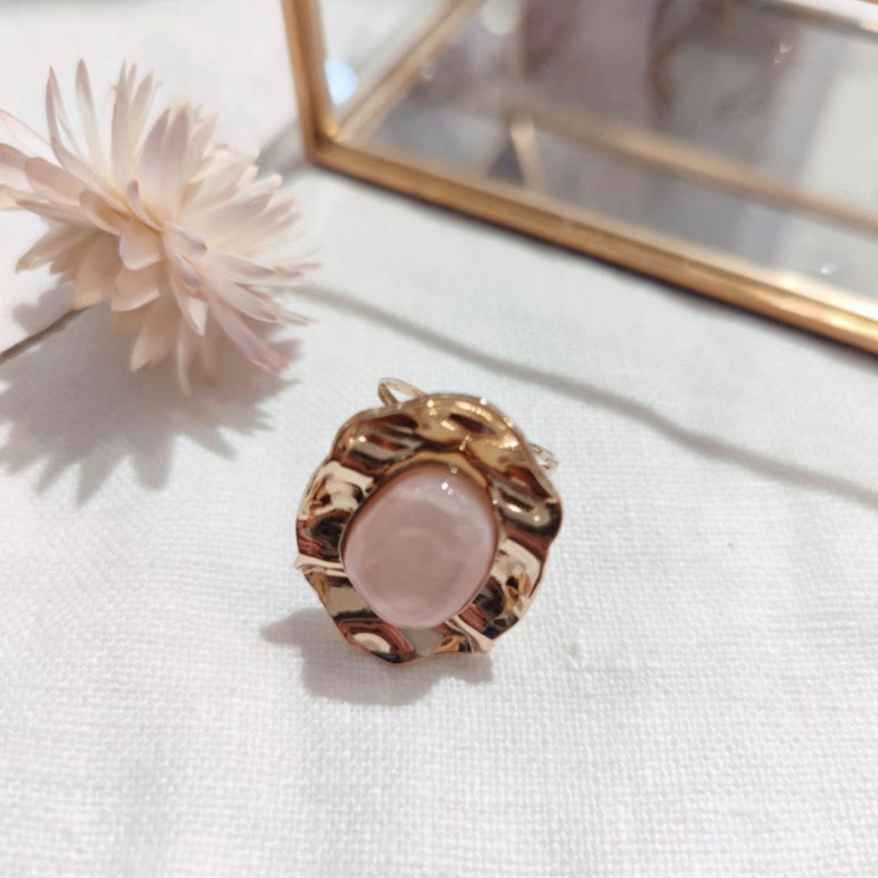 Bague Rosalie en acier inoxydable doré | Bague ajustable rose | JustNathalie