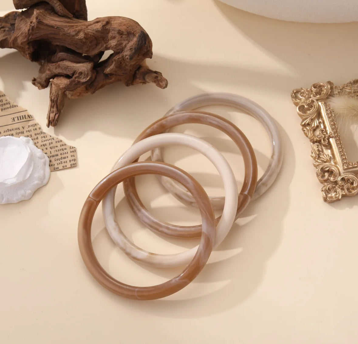 Lot de 4 bracelets joncs fins – Coloris au choix – 7 cm