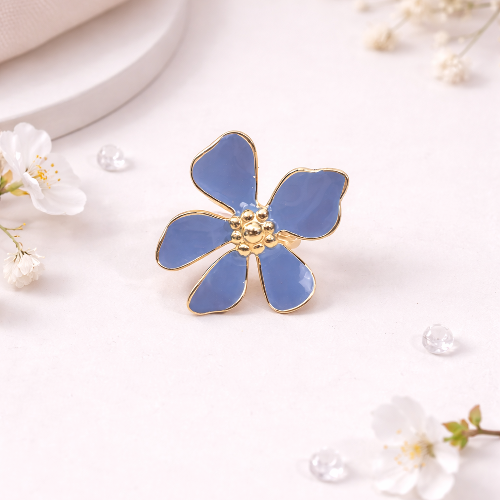 Bague Fleur Émaillée – Esprit Printanier