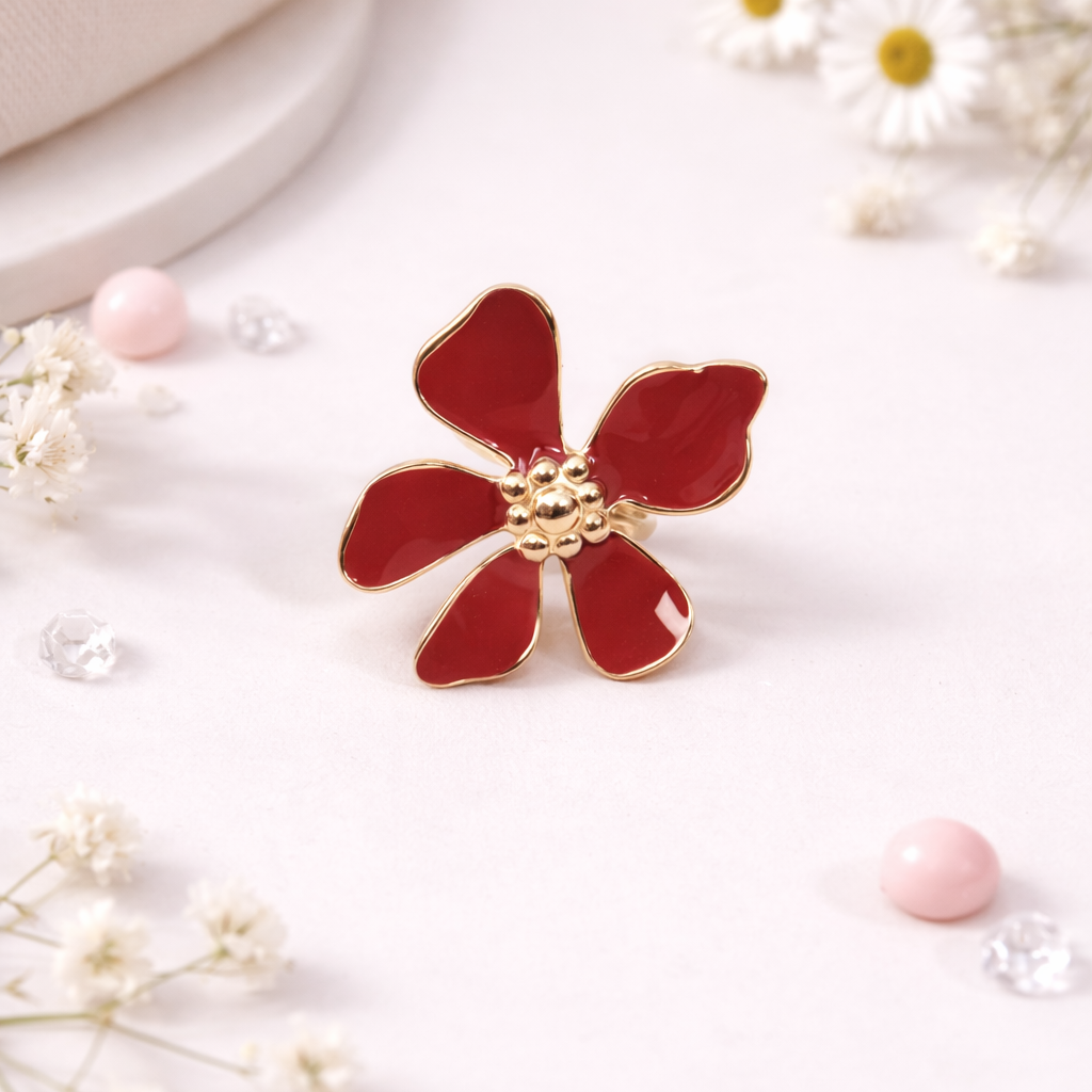 Bague Fleur Émaillée – Esprit Printanier
