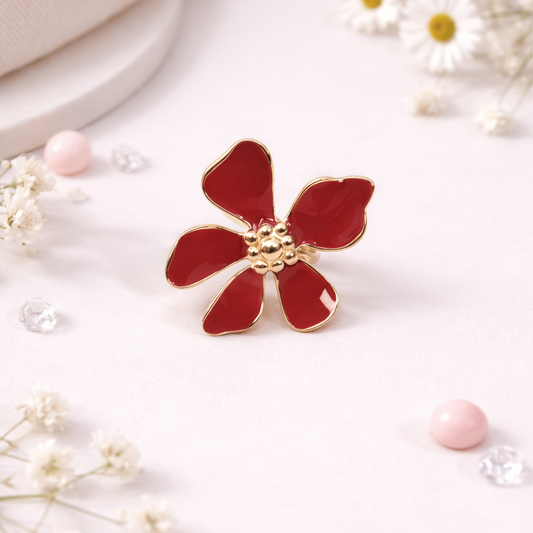 Bague Fleur Émaillée – Esprit Printanier