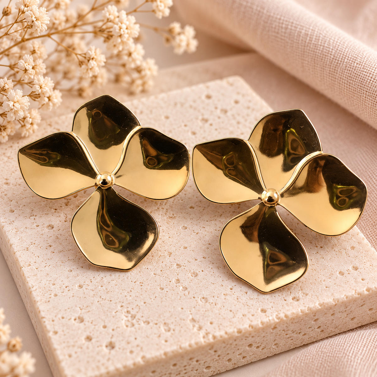 Boucles d’oreilles Fleur 4 pétales
